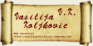 Vasilija Koljković vizit kartica